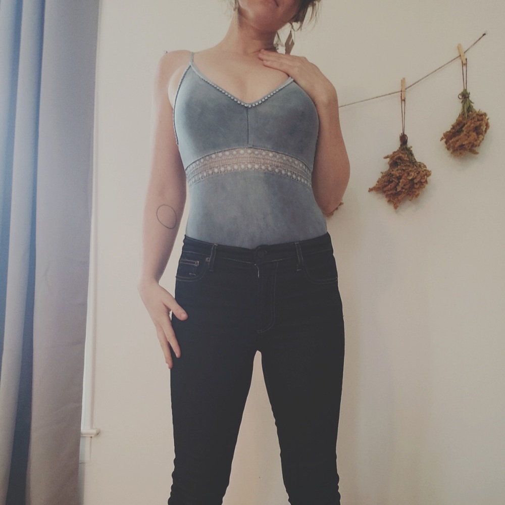 Hand dyed indigo one piece